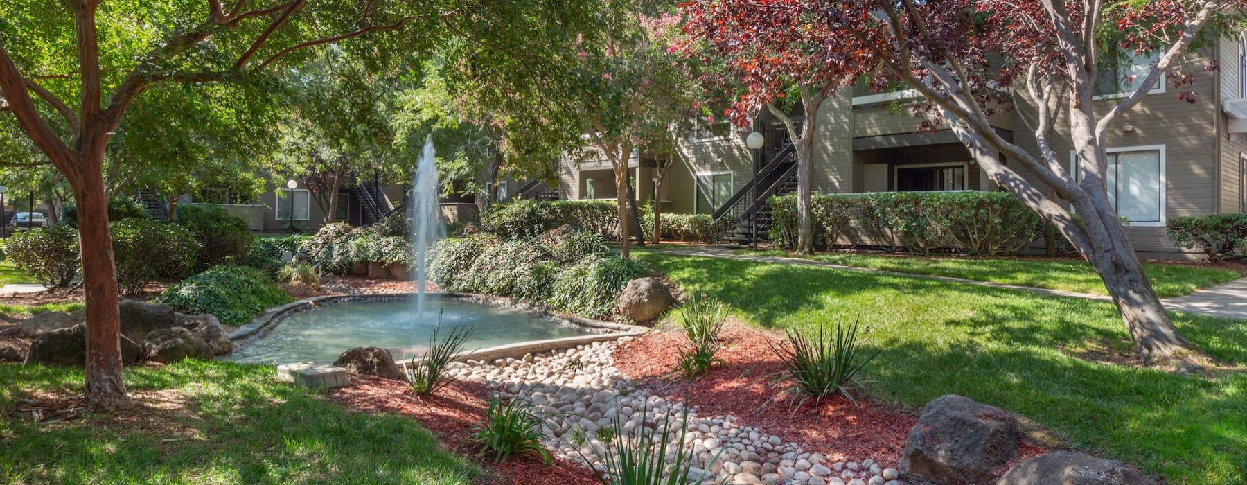 a water fountain in a neighborhood